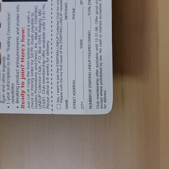 MLB Rico Brogna Starting Lineup 1996 Edition Brand New - Picture 3 of 3